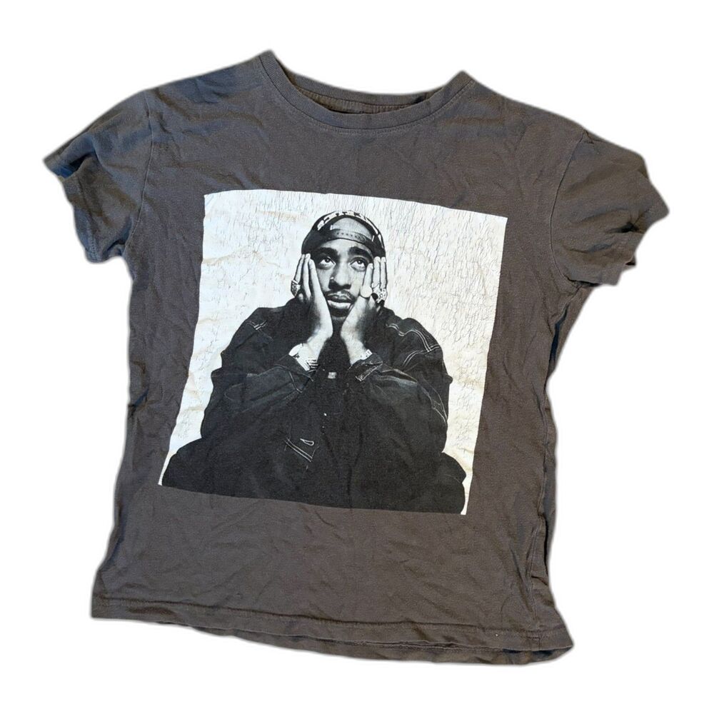 2PAC Tupac Portrait Graphic Tee Charcoal XS Bravado 2024